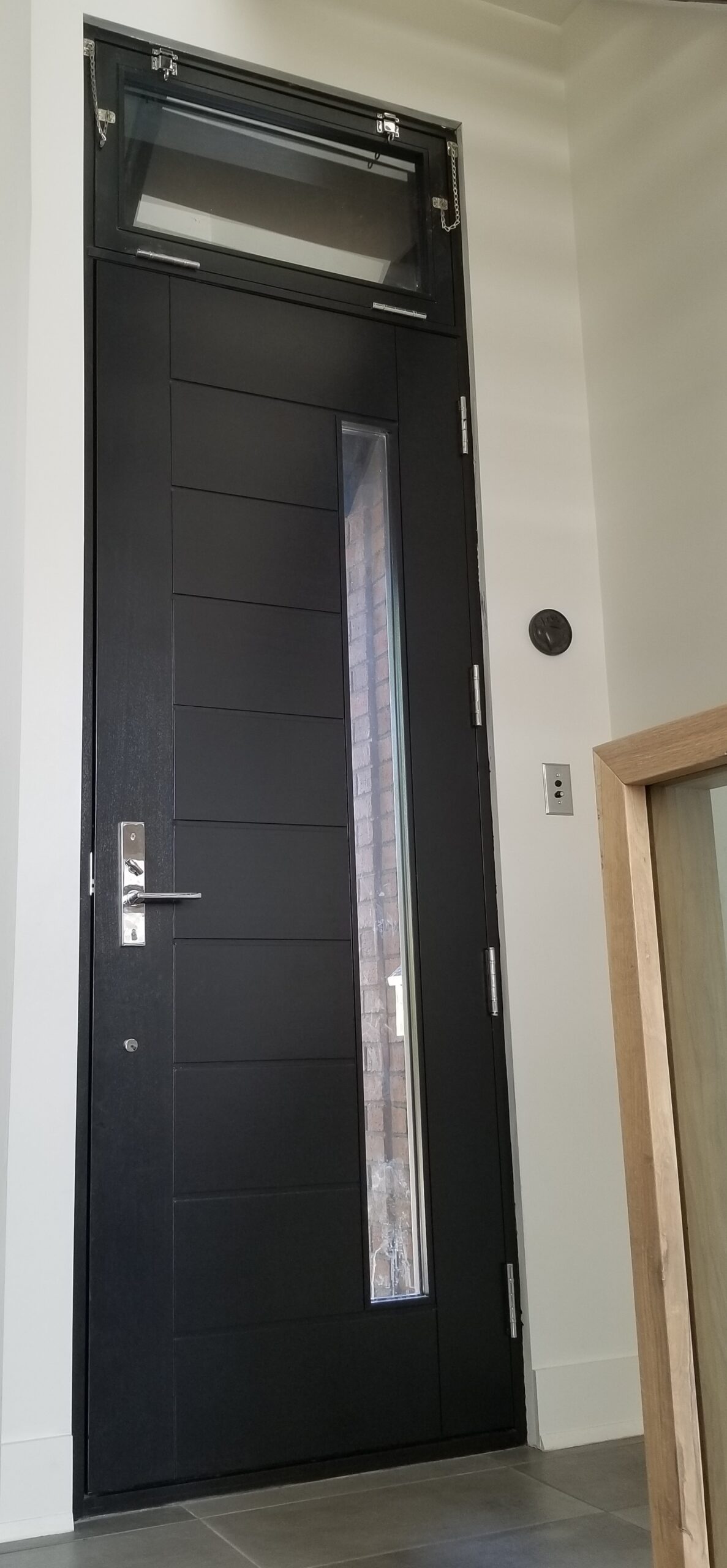 Stunning Front Entry Door with Lite and Transom Window