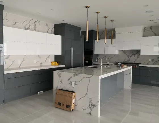 Luxury Grey Kitchen with Stonework