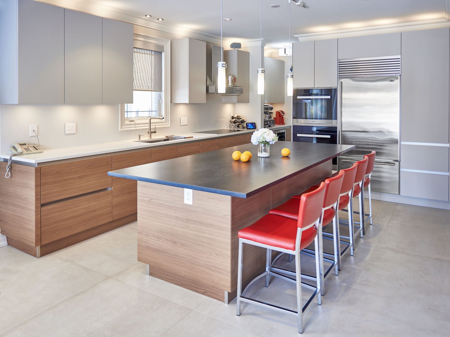 Two tone kitchen cabinets in modern kitchen, Toronto