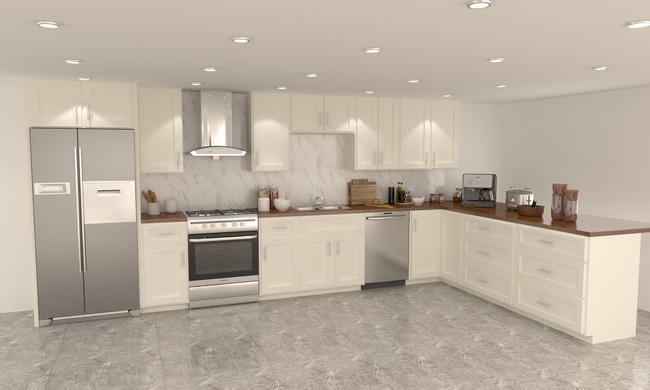 CREAM SHAKER SOLID WOOD CABINETS