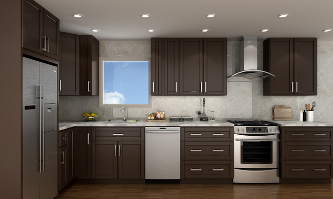 ESPRESSO GALAXY SOLID WOOD CABINETS