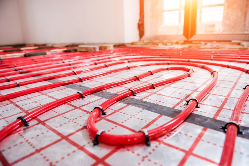 Radiant in-floor heating system projects